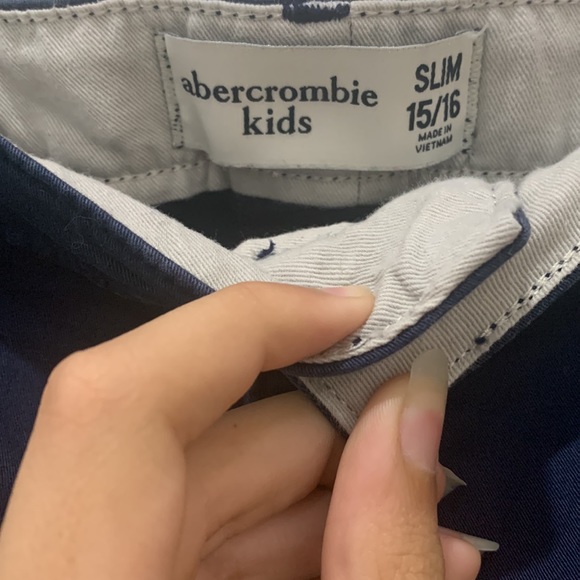 Abercrombie Kids Navy Slim Chinos Uniform Approved Back To School Size 15/16 - Picture 5 of 5